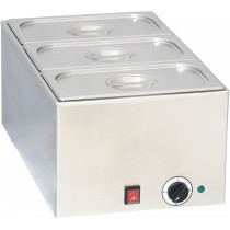 Bain marie avec 3 x GN 1/3 , L - 338 mm , P - 540 mm , H - 248 mm