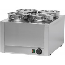Bain marie à sauce 4 cuves , L - 450 mm , P - 600 mm , H - 350 mm
