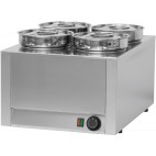 Bain marie à sauce 4 cuves professionnel en acier inoxydable 800 W 