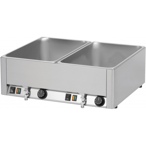 Double bain marie professionnel GN1/1 avec 2 robinets de vidange en acier inoxydable 3000W Double bain marie professionnel GN1/1 avec 2 robinets de vidange en acier inoxydable 3000W