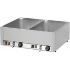 Double bain marie professionnel GN1/1 avec 2 robinets de vidange en acier inoxydable 3000W