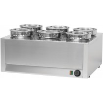 Bain marie à sauce 6 cuves , L - 750 mm , P - 600 mm , H - 350 mm