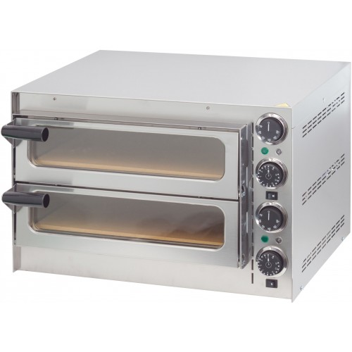 Four à pizza en acier inoxydable 2 chambres 2700 W Four à pizza en acier inoxydable 2 chambres 2700 W