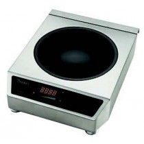 Wok à induction, 3.5 KW, habillage inox 340 X 450 X 120