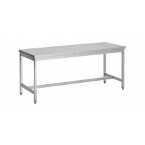 Table démontable bord droit pieds carrés inox ferritique centrale P 600 mm