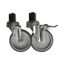 Plus-value pour roulettes ø 100 mm chape inox vissées (2 avec freins, 2 sans frein)